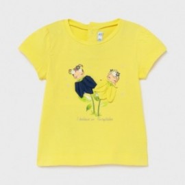 Koszulka z aplikacją dziewczęca Mayoral 1079-59 żółta