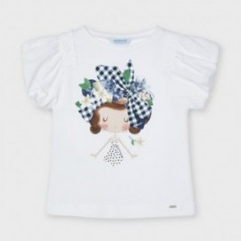 Koszulka z krótkim rękawkiem dla dziewczyn Mayoral 3002-23 Biały/granat