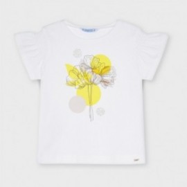 Koszulka z krótkim rękawkiem dla dziewczyn Mayoral 3003-85 Biały/Żółty