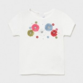 Koszulka z krótkim rękawkiem dla dziewczynek Mayoral 1084-67 Biała