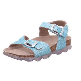 Sandały dziewczęce lakierowane Superfit 1-000127-7000 kolor niebieskie