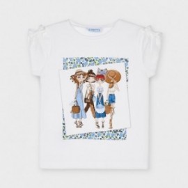 Koszulka z nadrukiem dla dziewczynek Mayoral 3007-39 Biały/niebieski