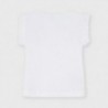 Koszulka z aplikacją dziewczęca Mayoral 3024-44 Biały