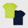 Komplet koszulek z krótkim rękawkiem dla chłopców Mayoral 3033-72 Granat/Limonka