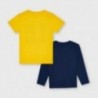 Zestaw 2 koszulki dla chłopca Mayoral 3055-80 żółty/granat