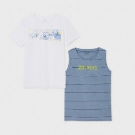 Komplet 2 koszulki dla chłopca Mayoral 6083-73 Niebieski/Biały