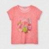 Koszulka z nadrukiem dla dziewczynek Mayoral 3015-69 Koralowy