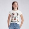 Koszulka z krótkim rękawem dla dziewczyny Mayoral 6020-35 Kremowy