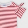 Komplet 2 koszulek z krótkim rękawem dla dziewczyn Mayoral 3009-28 biały/czerwony
