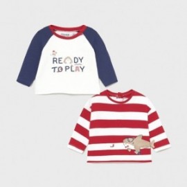 Komplet 2 koszulki dla chłopca Mayoral 1076-38 Czerwony/biały