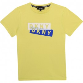 T-shirt dla chłopców DKNY D25D27-60B kolor żółty