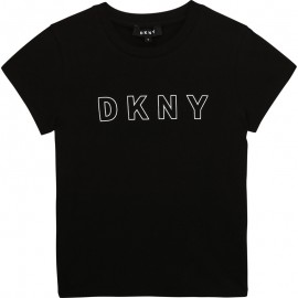 Koszulka z krótkim rękawem dziewczęca DKNY D35R23-09B kolor czarny