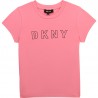 Koszulka z krótkim rękawem dziewczęca DKNY D35R23-44G kolor różowy