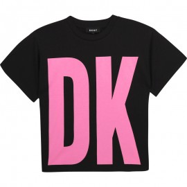 T-shirt dla dziewczynek DKNY D35R32-09B kolor czarny