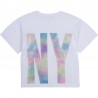 T-shirt dla dziewczynek DKNY D35R52-10B kolor biały