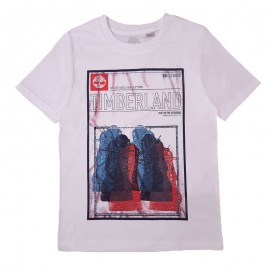 Koszulka z krótkim rękawem chłopięca TIMBERLAND T25R75-10B kolor biały