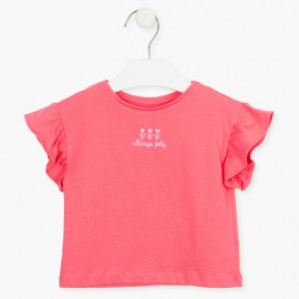 Koszulka z krótkim rękawem dziewczęca Losan 116-1030AL-766 kolor Różowy