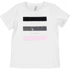 t-shirt z cekinami dla dziewczynki Birba&Trybeyond 24414-15A kolor biały