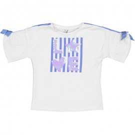 t-shirt z cekinami dla dziewczyn Birba&Trybeyond 24415-15A kolor biały