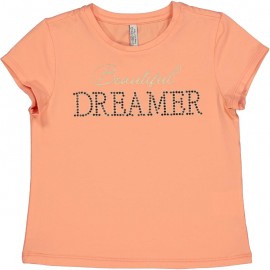 t-shirt bawełniany dla dziewczyny Birba&Trybeyond 24462-35M kolor pomarańczowy