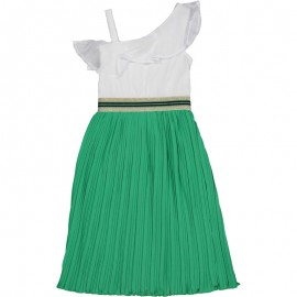 sukienka plisowana dla dziewczyn Birba&Trybeyond 25577-25P kolor biały/zielony