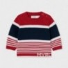Sweterek w paski dla chłopców Mayoral 1333-95 granat/czerwony