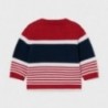 Sweterek w paski dla chłopców Mayoral 1333-95 granat/czerwony