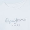 Pepe Jeans Koszulka z logo HANA GLITTER L/S junior dziewczyna PG501364-800 WHITE