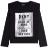 DKNY D35R69-09B Koszulka z długim rękawem dziewczęca kolor czarny