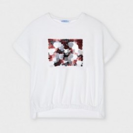 Koszulka z cekinami dla dziewczynki Mayoral 6001-66 Biały/czerwony