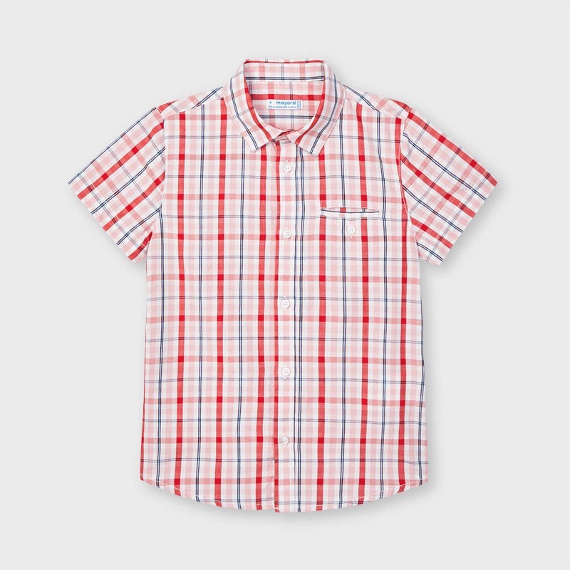 Koszula w kratę dla chłopca Mayoral 3123-90 Czerwony