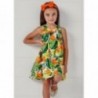 Mayoral 22-03951-030 Sukienka z nadrukiem dziewczynka 3951-30 bananowy