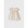 Mayoral 22-01906-048 Sukienka z haftem dziewczynka 1906-48 beżowy