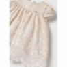 Mayoral 22-01906-048 Sukienka z haftem dziewczynka 1906-48 beżowy