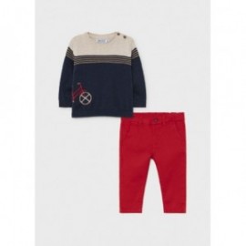 Mayoral 11-02538-091 Komplet spodnie ze sweterkiem chłopiec 2538-91 czerwony