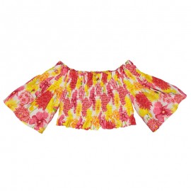 Trybeyond Bluzka w kwiaty Junior Girl 40493-00 95Z kolor róż/żółty