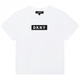 DKNY D35R93-10B Koszulka z krótkim rękawem dziewczęca kolor biały