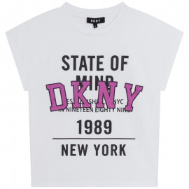 DKNY D35S01-10B Koszulka dla dziewczynki kolor biały