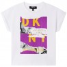 DKNY D35S03-N09 Koszulka z krótkim rękawem dziewczęca kolor biały/fiolet