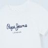 Pepe Jeans T-shirt basic z logo ART junior chłopak PB501228-800 WHITE
