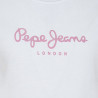Pepe Jeans Koszulka HANA GLITTER S/S junior dziewczyna PG501567-800 biały