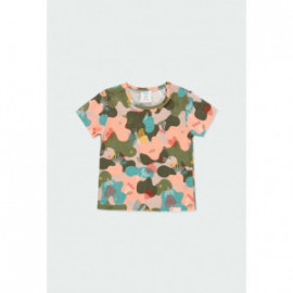 Koszulka moro dla dziewczynki Baby Boboli 234065-9828 kolor zielony/łosoś