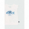 Koszulka dla dziewczynki Boboli 434034-1100 kolor biały