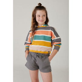 Bluza w paski dla dziewczynki Boboli 464138-9755 kolor pomarańczowy
