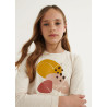 Mayoral 7033-75 Koszulka z długim rękawem dziewczęca kolor beżowy