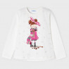 Mayoral 4029-18 Koszulka z długim rękawem dziewczęca kolor krem-malina