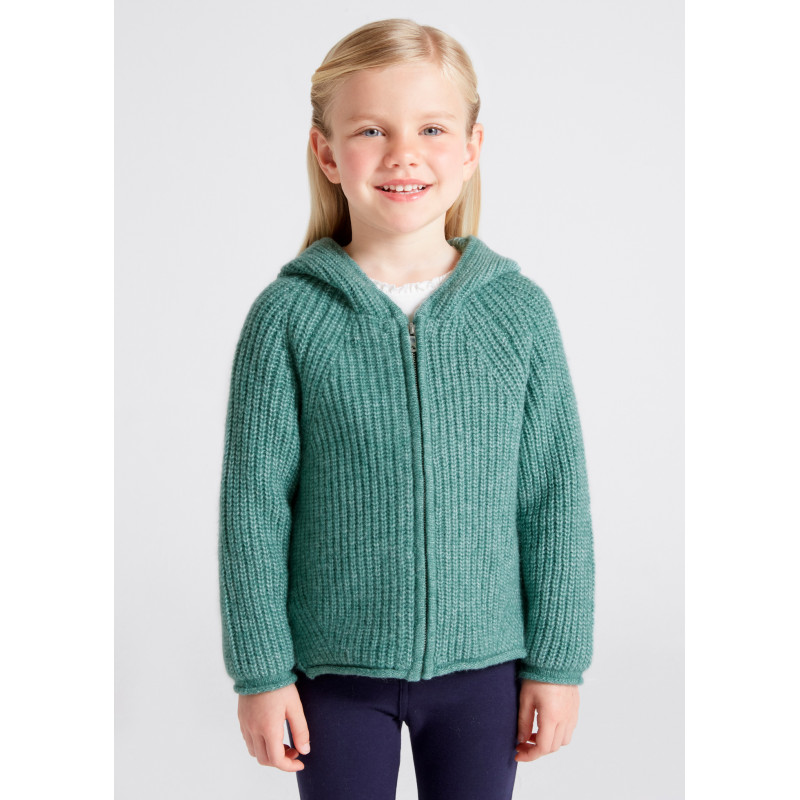 Mayoral 4314-25 Sweter z kapturem dziewczęcy kolor zieleń