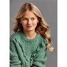 Mayoral 7368-48 Sweter z frędzlami dziewczęcy kolor zieleń