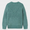 Mayoral 7368-48 Sweter z frędzlami dziewczęcy kolor zieleń