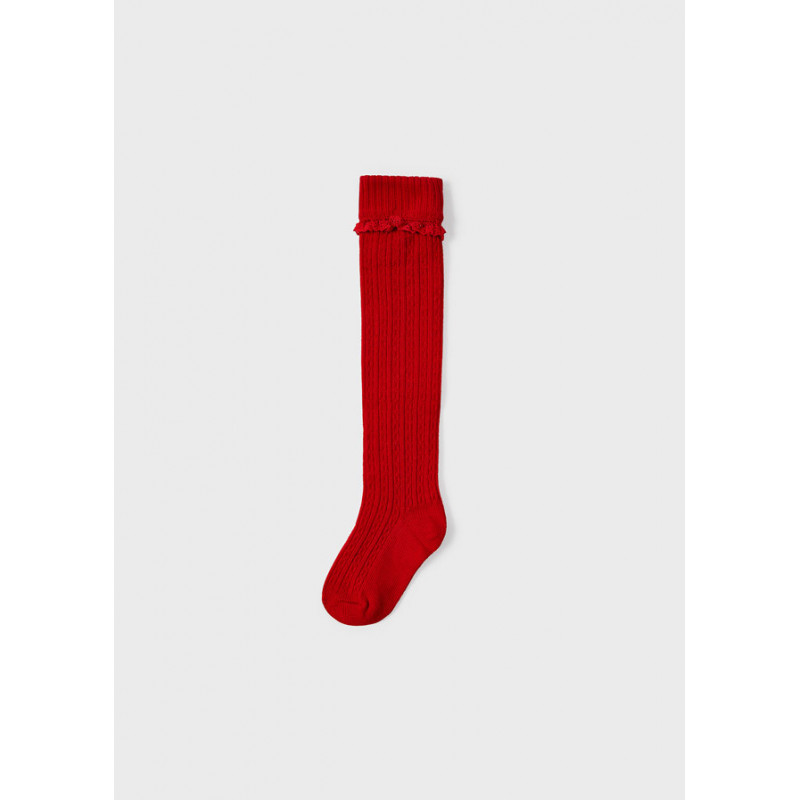 Mayoral 10324-49 Skarpetki długie dla dziewczynki kolor czerwony